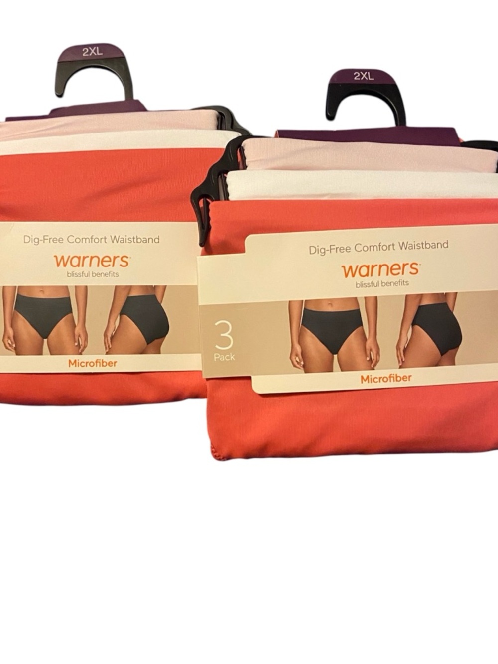 NWT Warners Hi- Cut Microfiber Dig-Free Waistband Panties - 6 pair -2XL(20)